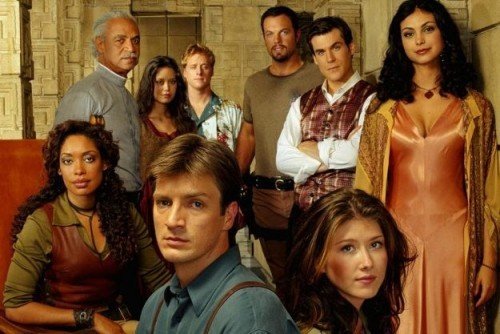 Il cast di Firefly, serie tv cancellata dopo 15 episodi nel 2003.
