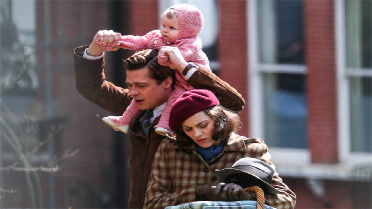 Brad Pitt e Marion Cotillard sul set di Five Seconds of Silence