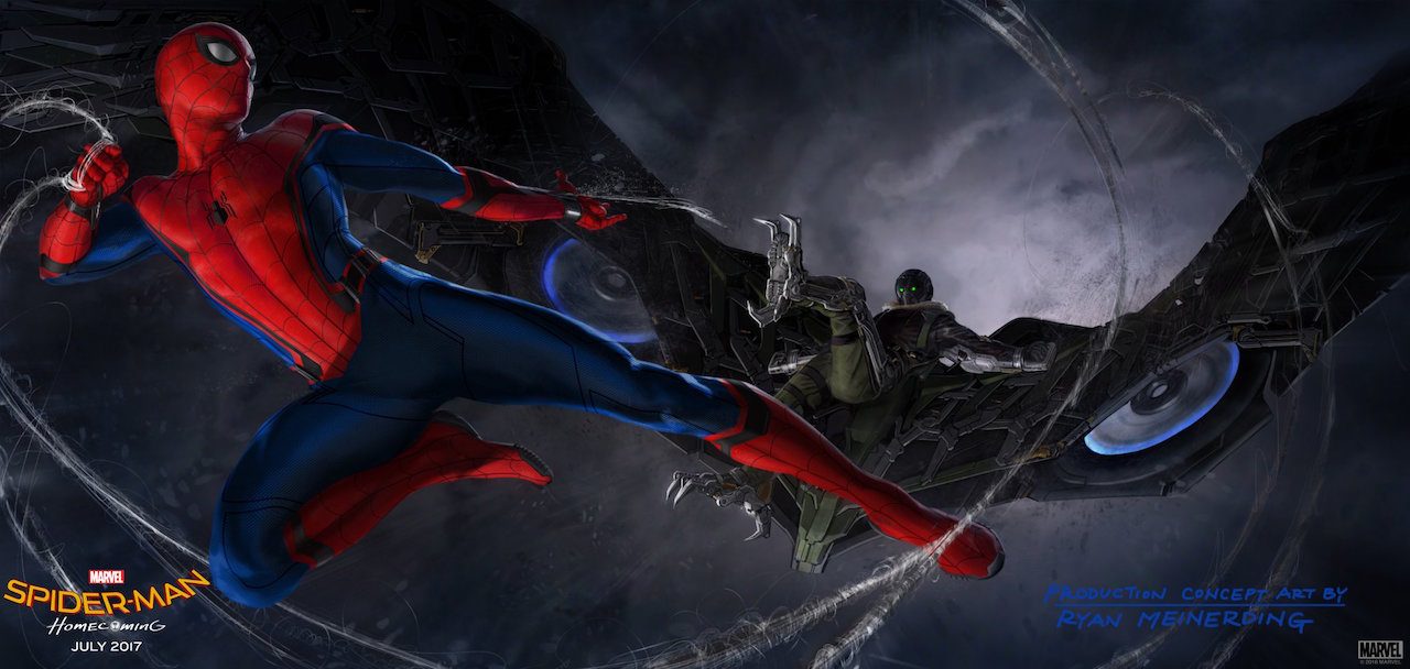 Spider-Man: Homecoming: Tom Holland vs Vulture nel concept art dal Comic-Con 2016