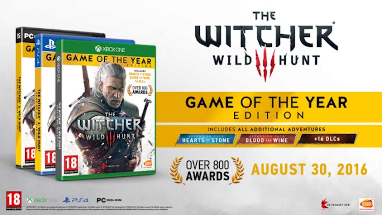 The Witcher 3: Wilde Hunt – Game of the Year Edition in arrivo il 30 agosto