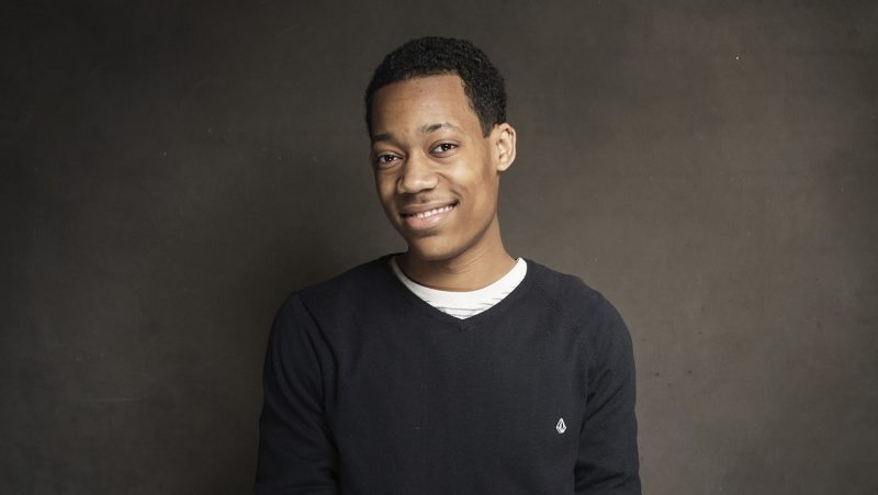 Tyler James Williams poses for a portrait at The Collective and Gibson Lounge Powered by CEG, during the Sundance Film Festival, on Monday, Jan. 20, 2014 in Park City, Utah. (Photo by Victoria Will/Invision/AP)