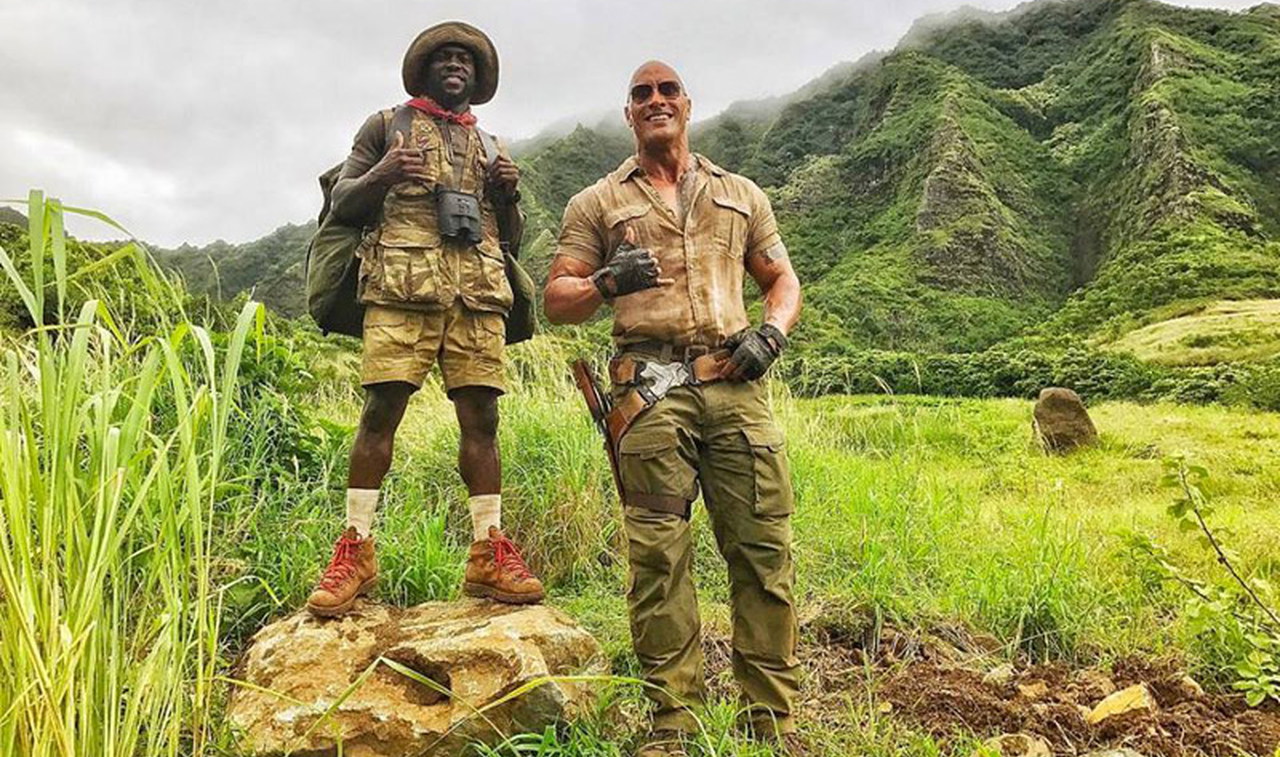 Jumanji: Dwayne Johnson e Kevin Hart nel nuovo video dal set