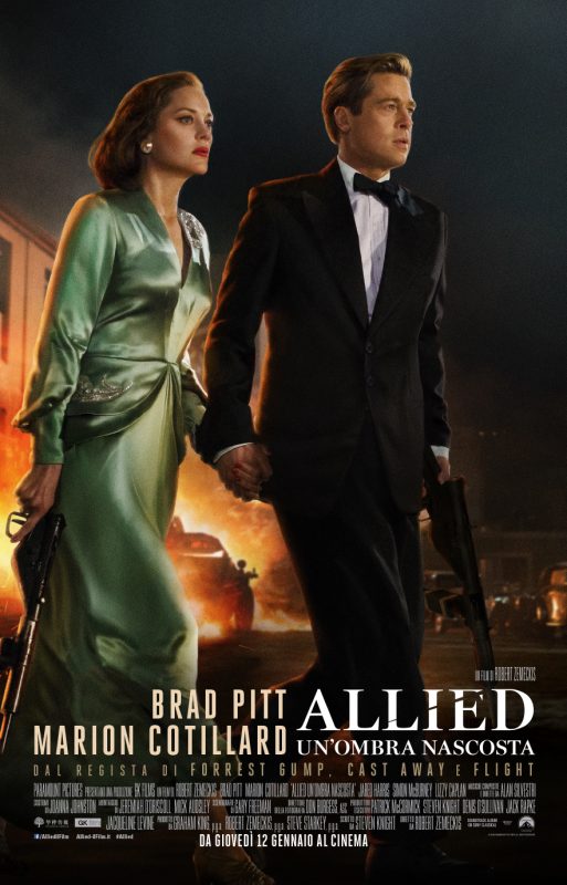 Allied - Un'ombra nascosta: Brad Pitt e Marion Cotillard nel poster italiano 