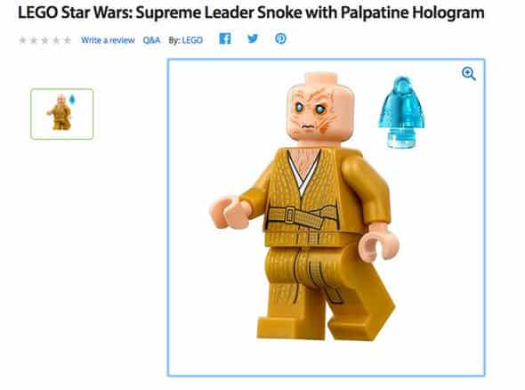 star wars: gli ultimi jedi palpatine lego