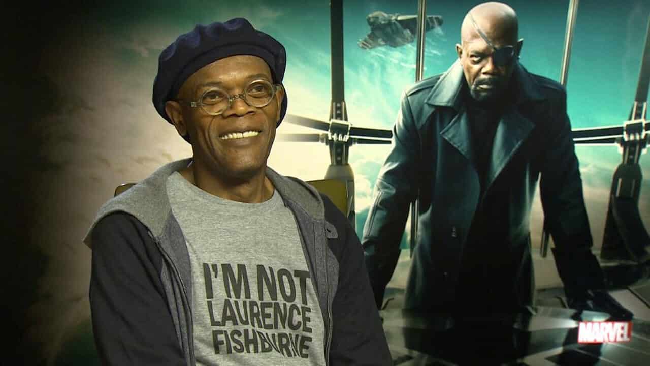 Samuel L. Jackson e Laurence Fishburne nel photo shoot Marvel