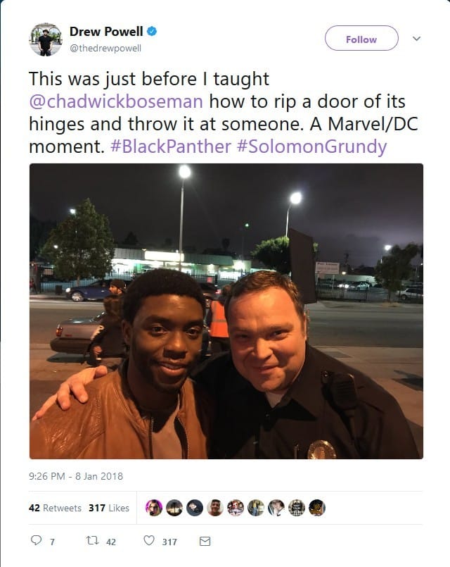 drew powell, chadwick boseman, message from the king, cinematographe