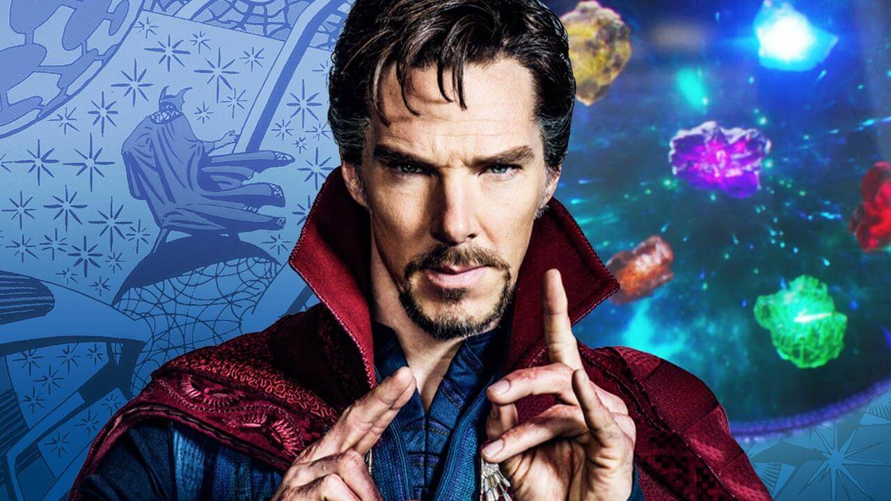 Benedict Cumberbatch in azione in una foto di Avengers: Infinity War