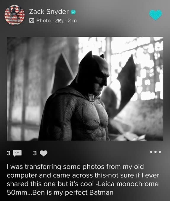 Zack Snyder Batman Cinematographe.it