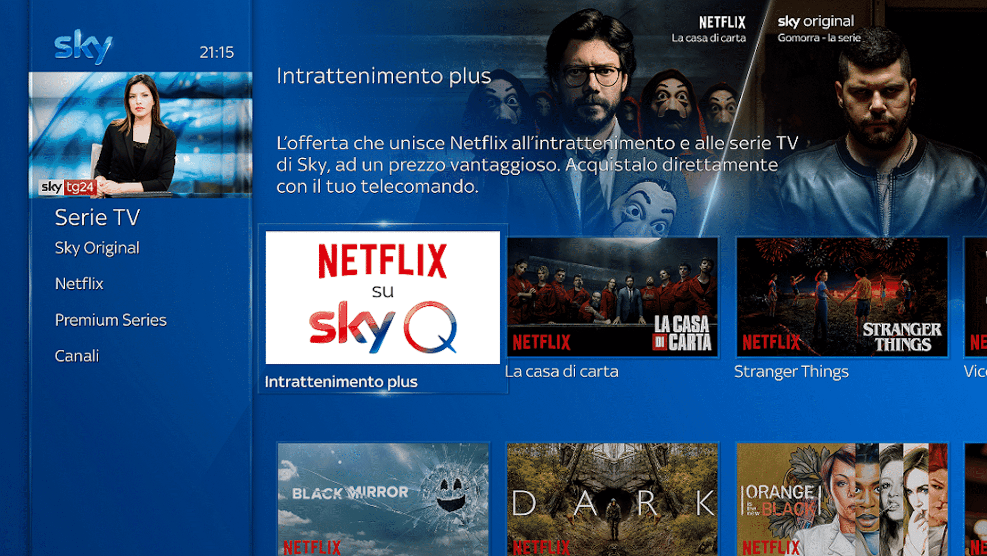 Netflix arriva su Sky: quanto costa e cosa sapere sul servizio Intrattenimento plus