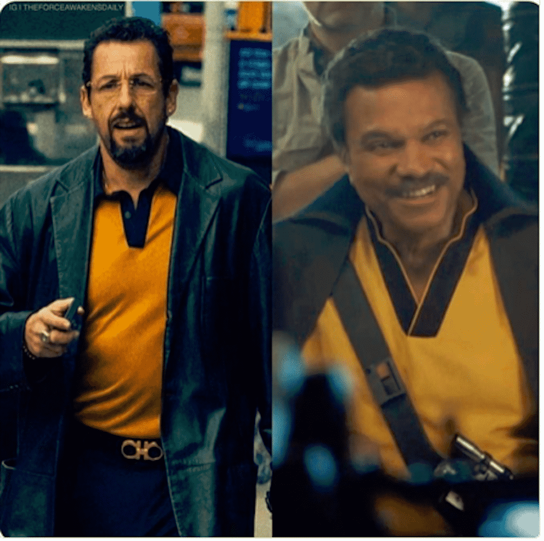 Adam Sandler e Billy Dee Williams scherzano sui loro outfit simili