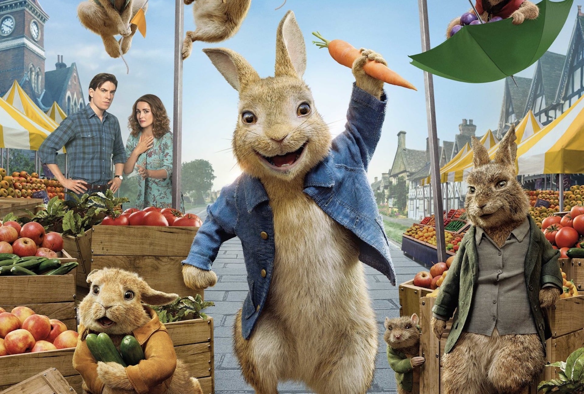 Peter Rabbit 2 – Un birbante in fuga: nel poster italiano “l’avventura continua in città”