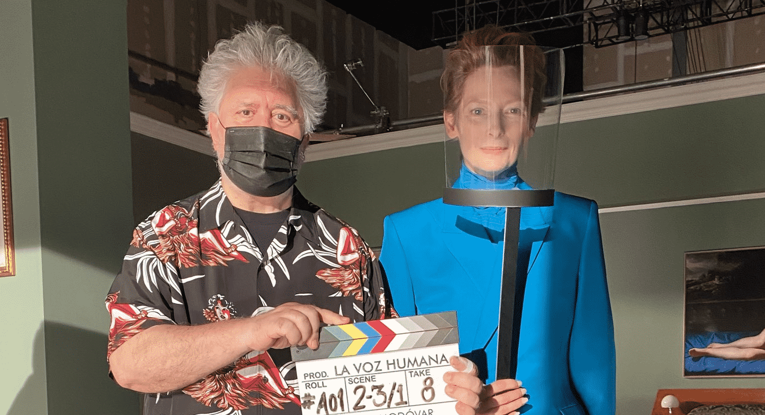 La Voce Umana: primo giorno di riprese per Pedro Almodovar e Tilda Swinton