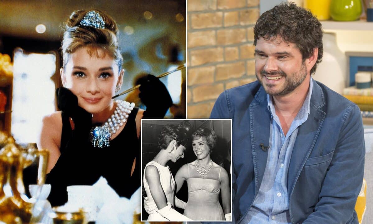 collage con Audrey Hepburn e il figlio Luca Dotti