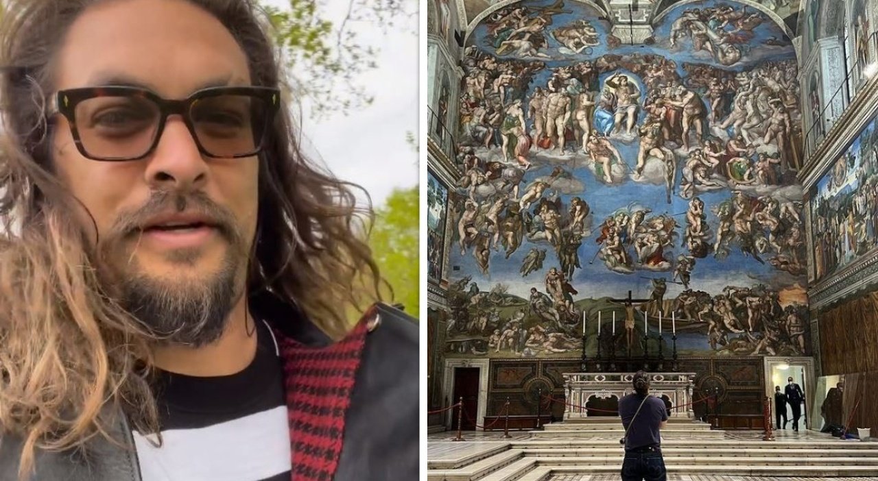 Jason Momoa, scoppia la polemica per le foto nella Cappella Sistina: i social insorgono!