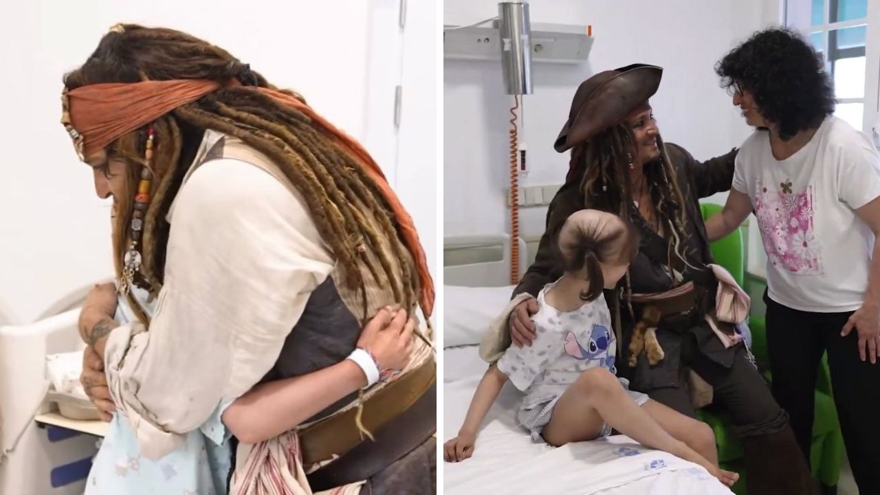 Johnny Depp torna Jack Sparrow per un giorno: sorpresa ai bambini dell’ospedale pediatrico di Madrid