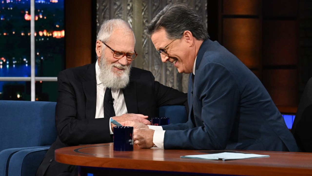 David Letterman Stephen Colbert Cinematographe.it
