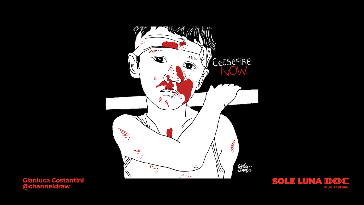 Gianluca Costantini al Sole Luna Doc Film Festival 2025 per il cessate il fuoco a GAZA cinematographe.it