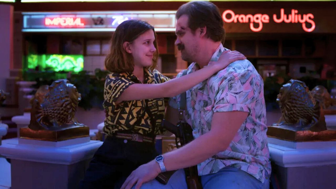 Stranger Things, Millie Bobby Brown e David Harbour cinematographe.it